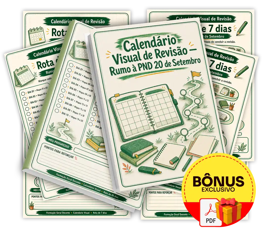 Mockup do bônus 3 — Calendário Visual de Revisão